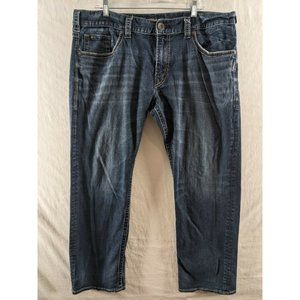 Silver Jeans Co Men's 38x30 Eddie Denim Medium Wash Blue Jeans Excellent Cond
